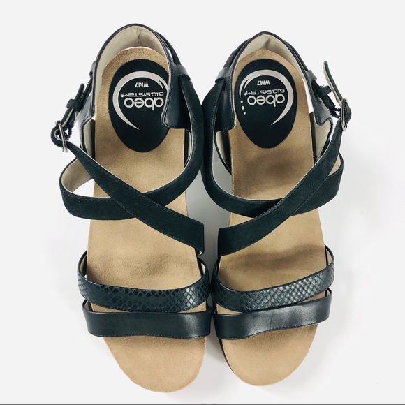 Abeo Biana Nuetral Black Block Heel Sandal NWOB - Picture 12 of 13